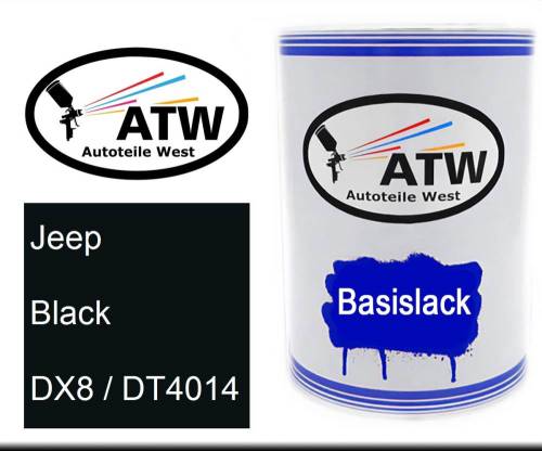 Jeep, Black, DX8 / DT4014: 500ml Lackdose, von ATW Autoteile West.